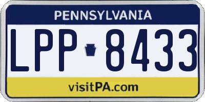 PA license plate LPP8433