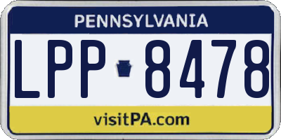 PA license plate LPP8478