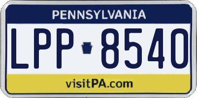 PA license plate LPP8540