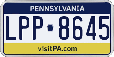 PA license plate LPP8645