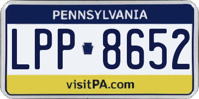 PA license plate LPP8652
