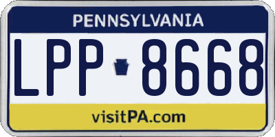 PA license plate LPP8668