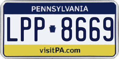 PA license plate LPP8669