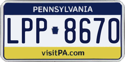 PA license plate LPP8670