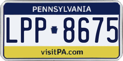 PA license plate LPP8675