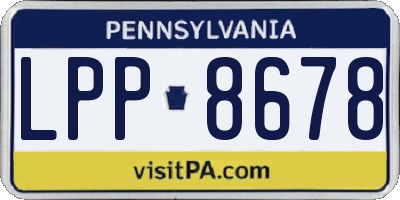 PA license plate LPP8678