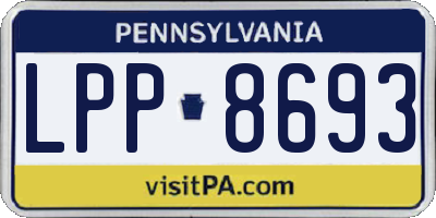 PA license plate LPP8693