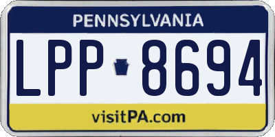 PA license plate LPP8694