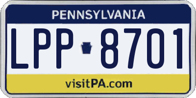PA license plate LPP8701