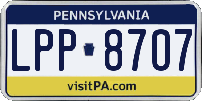 PA license plate LPP8707