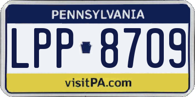 PA license plate LPP8709