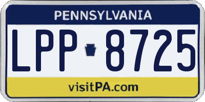PA license plate LPP8725