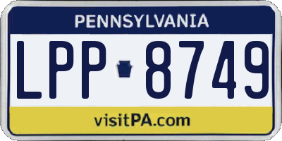 PA license plate LPP8749