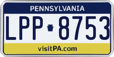 PA license plate LPP8753