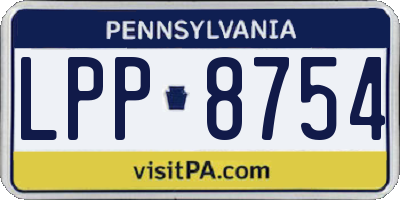 PA license plate LPP8754