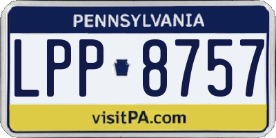 PA license plate LPP8757