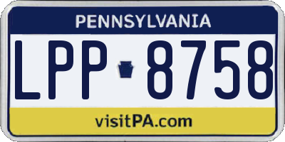 PA license plate LPP8758
