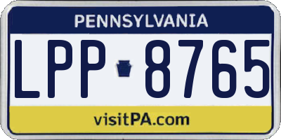 PA license plate LPP8765