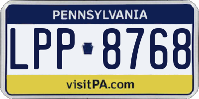 PA license plate LPP8768