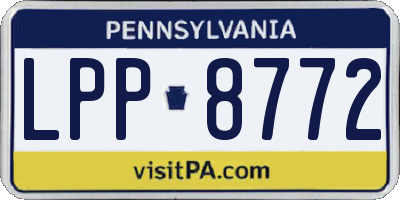 PA license plate LPP8772