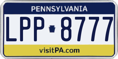 PA license plate LPP8777