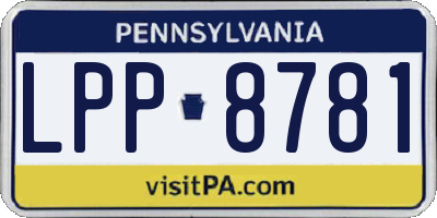 PA license plate LPP8781