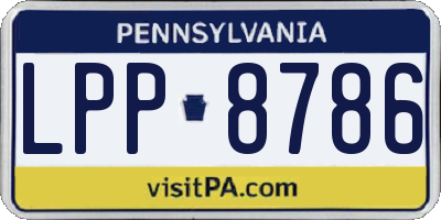 PA license plate LPP8786