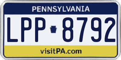 PA license plate LPP8792