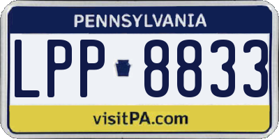 PA license plate LPP8833