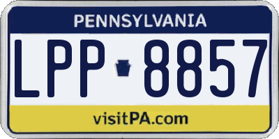 PA license plate LPP8857