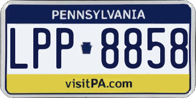 PA license plate LPP8858
