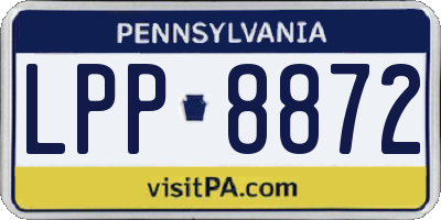 PA license plate LPP8872