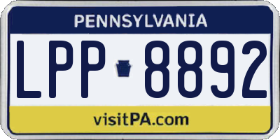 PA license plate LPP8892