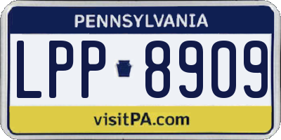 PA license plate LPP8909
