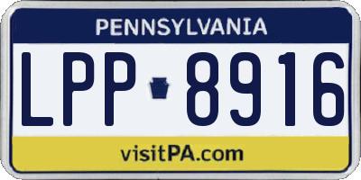 PA license plate LPP8916