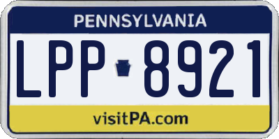 PA license plate LPP8921