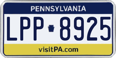 PA license plate LPP8925