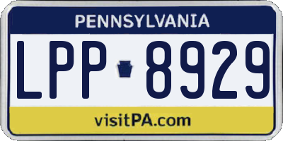 PA license plate LPP8929