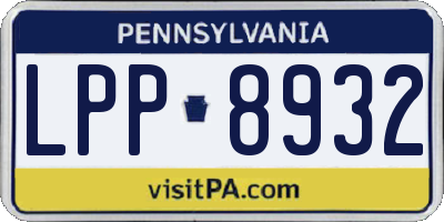 PA license plate LPP8932