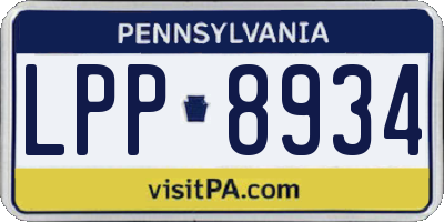 PA license plate LPP8934