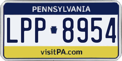 PA license plate LPP8954