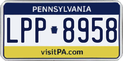 PA license plate LPP8958