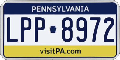 PA license plate LPP8972