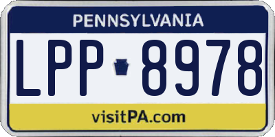 PA license plate LPP8978
