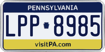 PA license plate LPP8985