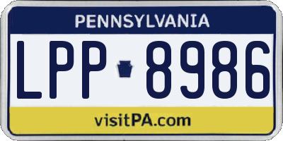 PA license plate LPP8986