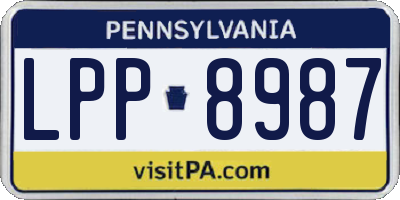 PA license plate LPP8987