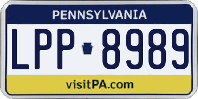 PA license plate LPP8989