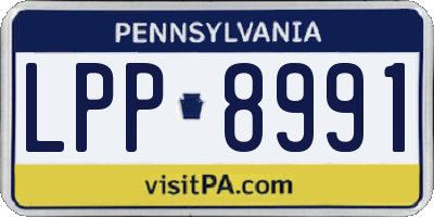 PA license plate LPP8991
