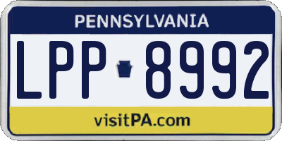 PA license plate LPP8992